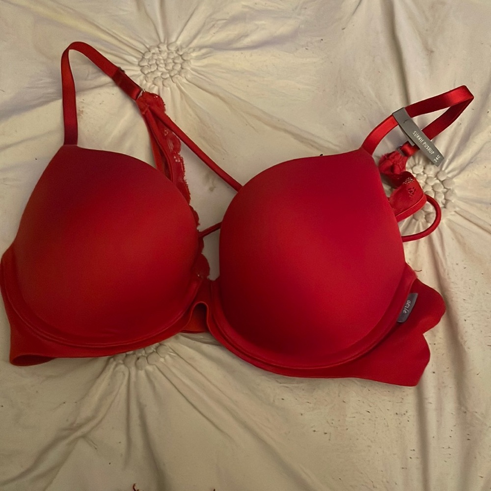 Aerie Sunnie Push up Red Cross back strappy bra